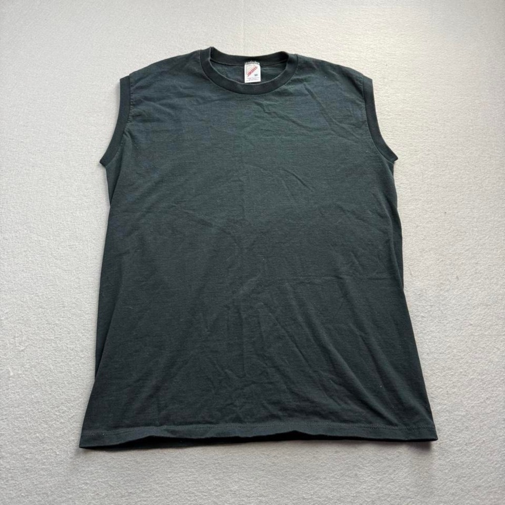 Vintage Jerzees Black Sleeveless Tank Top Made USA Men's Medium